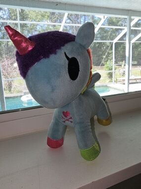 Tokidoki Unicorno Bowie Rainbow Mane Blue Plush Kawaii Stuffed Animal